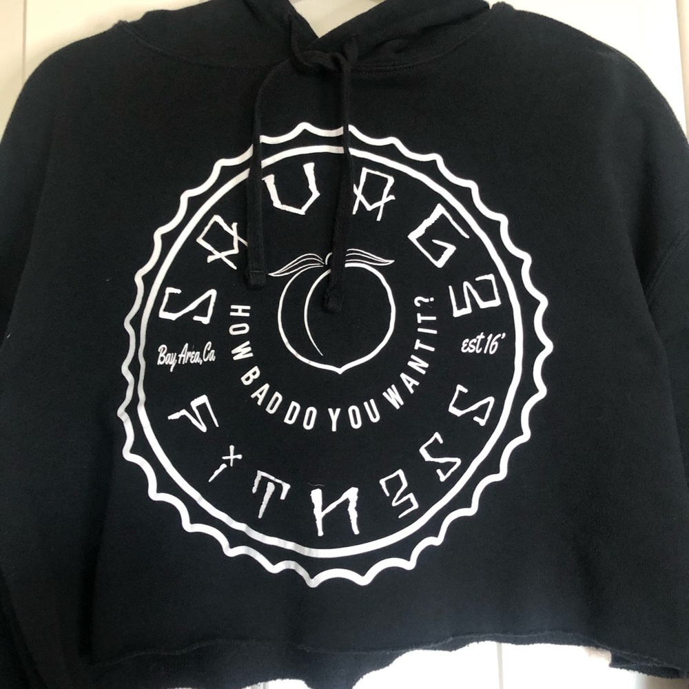 Black Cropped Hoodie - Picture 2 of 6
